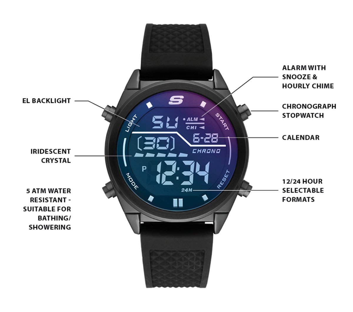 Skechers Skechers Accessories Blue Face Digital Watch