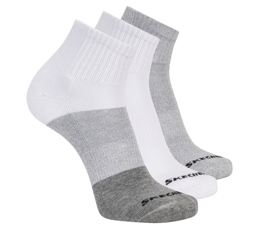Skechers 3 Pack Men's Colorblock Quarter Socks
